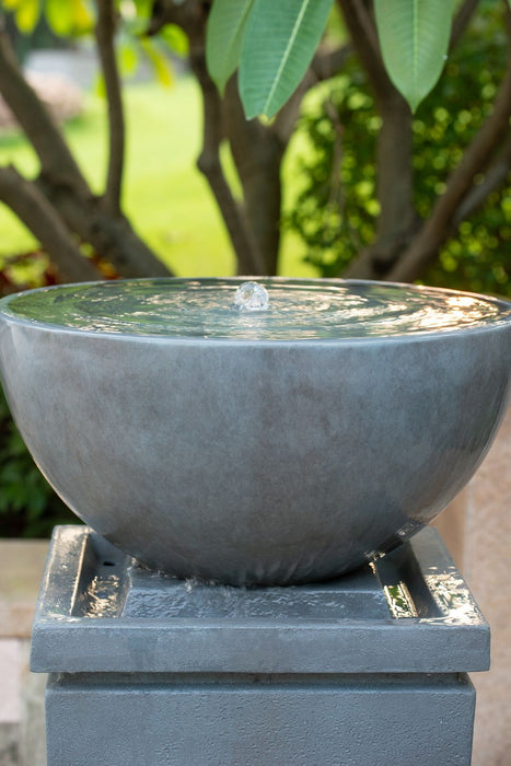 Polyresin Zen Bowl Water Fountain, Outdoor Bird Feeder / Bath Fountains, Relaxing Water Feature For Garden Lawn Backyard Porch