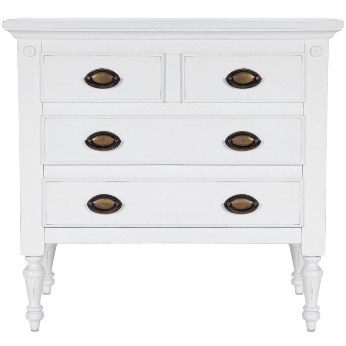 Solid Wood Four Drawer Gentlemans Chest - White