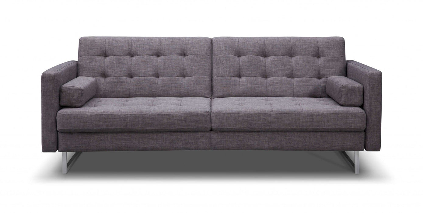 Fabric Sofa With Silver Legs - Gray