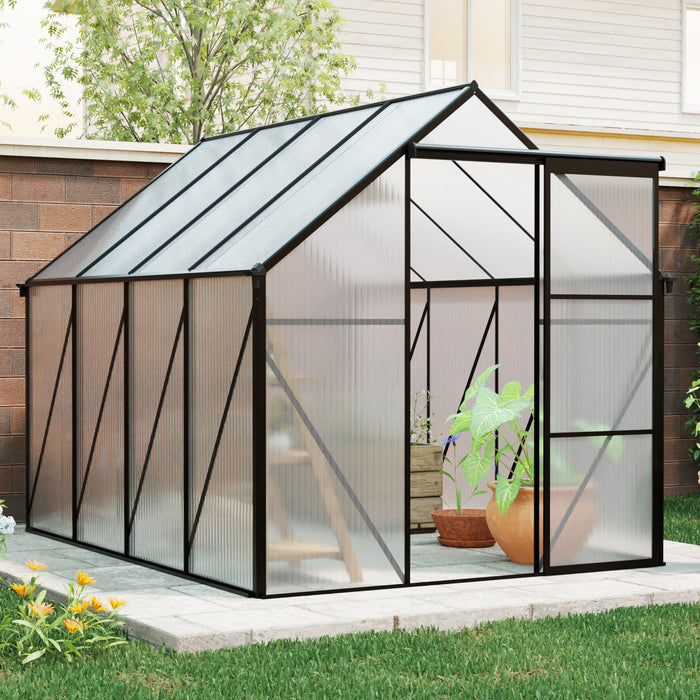 Polycarbonate Greenhouse Raised Base And Anchor Aluminum Heavy Duty Walk-In Greenhouses For Outdoor Backyard In All Season