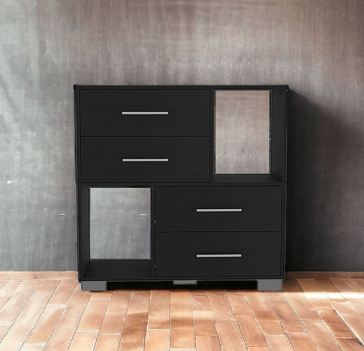 Four Drawer Dresser With Cubes - Black