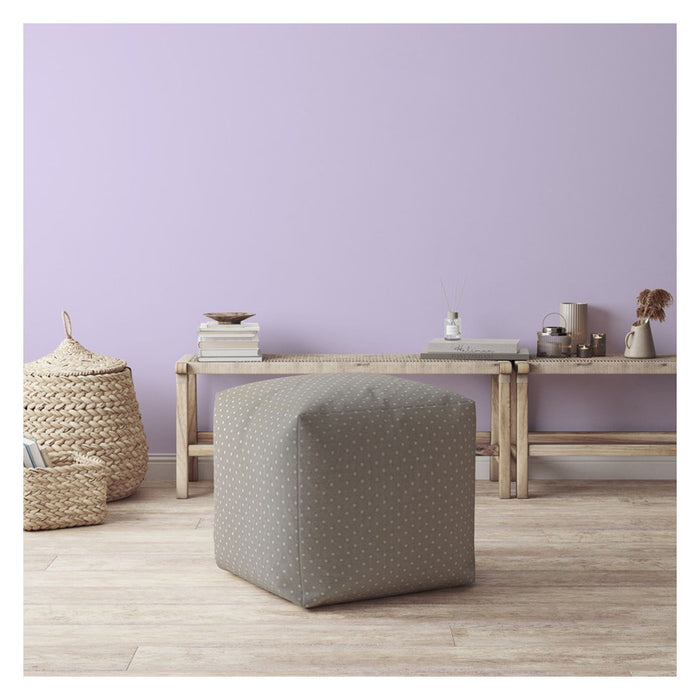 Cotton Polka Dots Pouf Cover - Gray