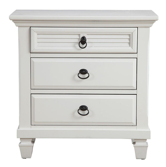 Plantation 3 Drawer Nightstand - White