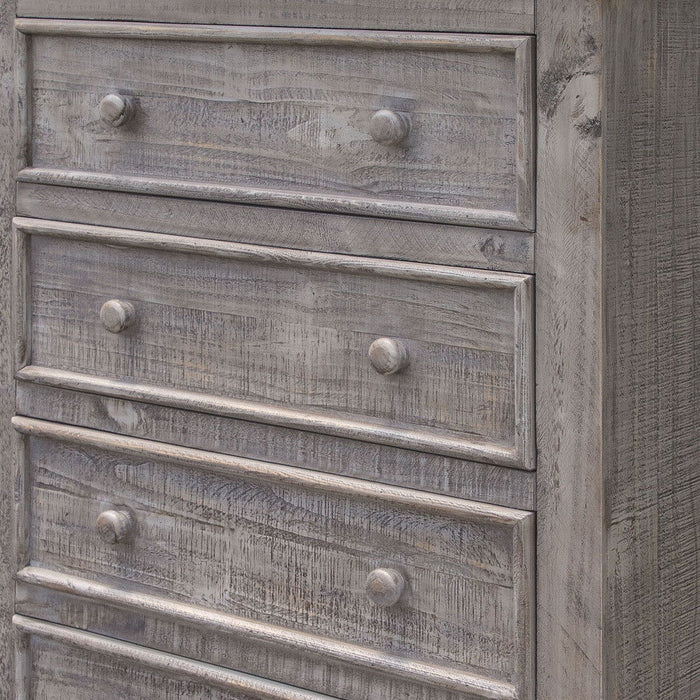 Solid Five Drawer Chest - Gray