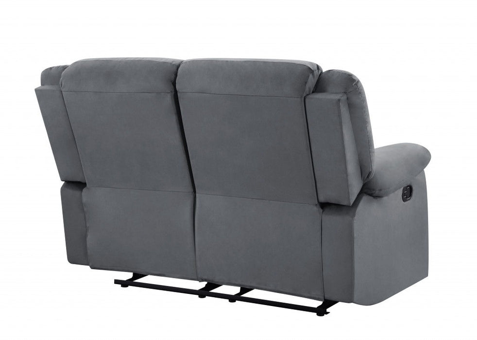 Contemporary Fabric Loveseat - Gray