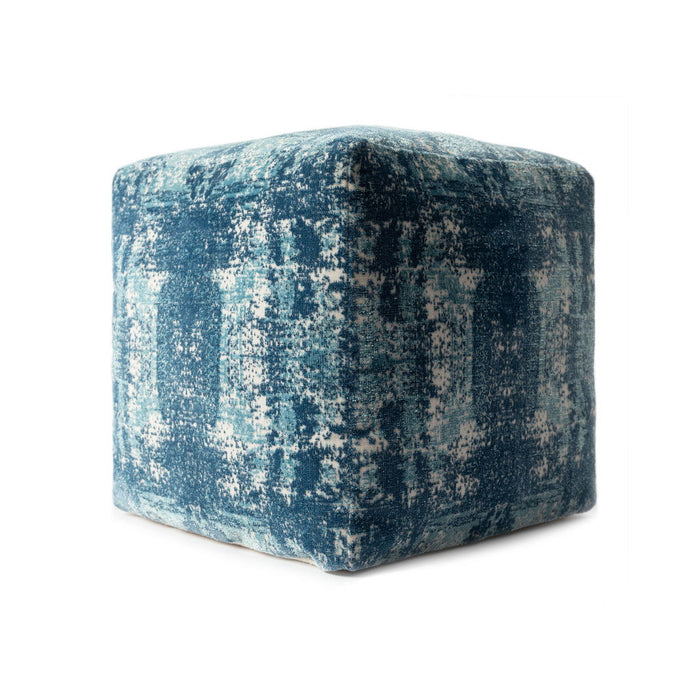 Polyester Blend Ottoman - Blue