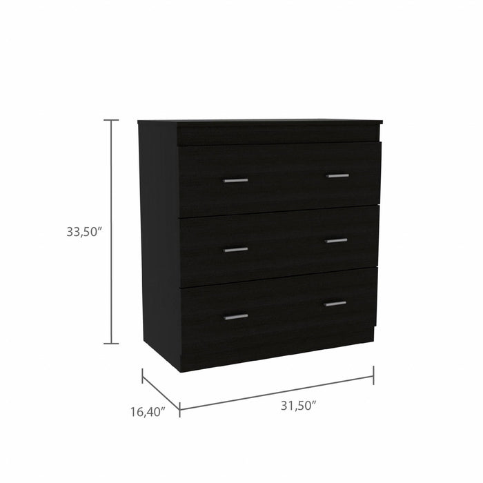 3 Drawer Dresser - Black
