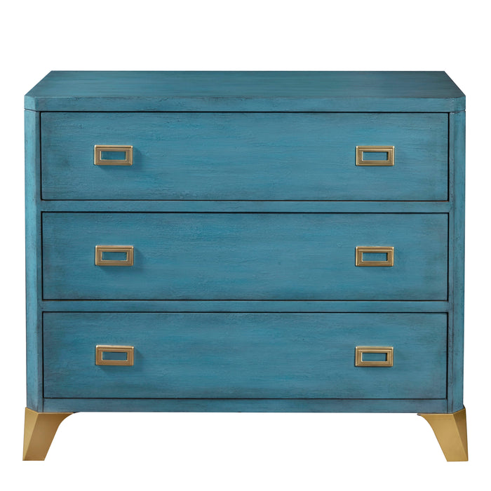 Pulaski Accents - Three Drawer Turquoise Blue Accent Chest - Blue