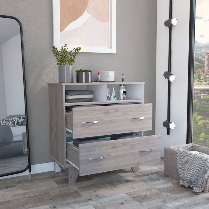 Two Drawer Dresser - Light Gray