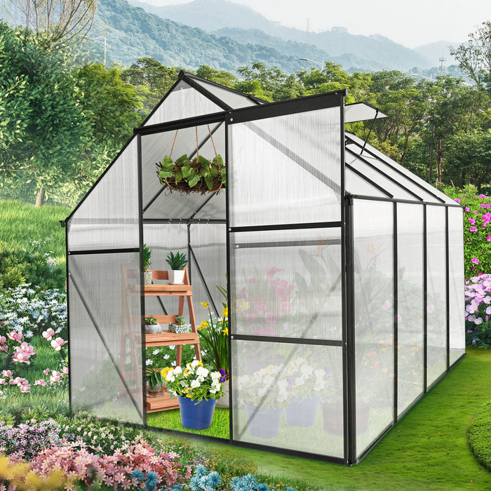 Polycarbonate Greenhouse Raised Base And Anchor Aluminum Heavy Duty Walk-In Greenhouses For Outdoor Backyard In All Season