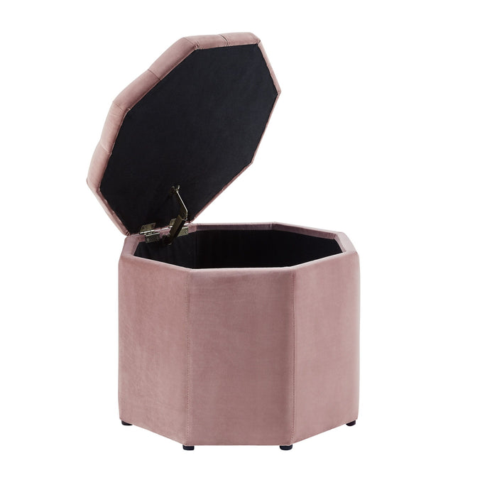 Velvet Tufted Specialty Storage - Blush / Black