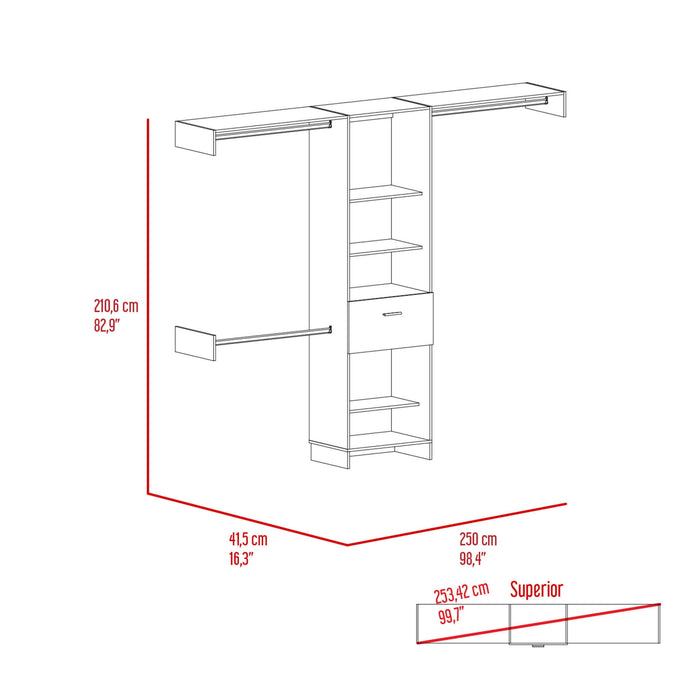 Drawer Combo Dresser - Brown