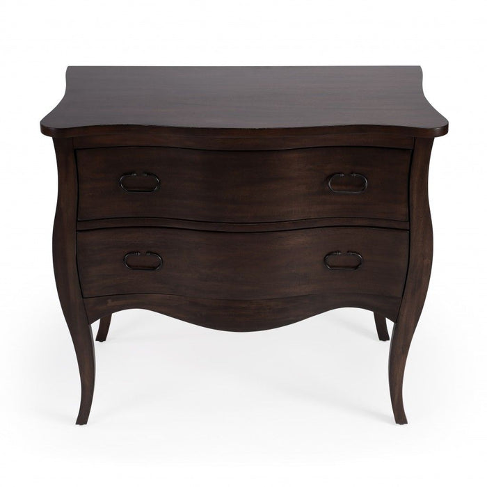 Solid Wood Two Drawer Dresser - Brown