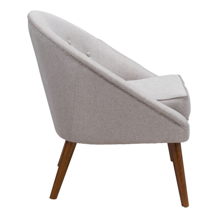 Wooden Deep Chair - Light Gray