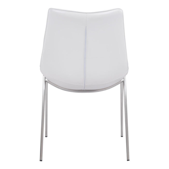 Stich Faux Leather Side Or Dining Chairs Chairs (Set of 2) - White