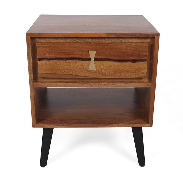 Asther Bedside Table - Natural Brown