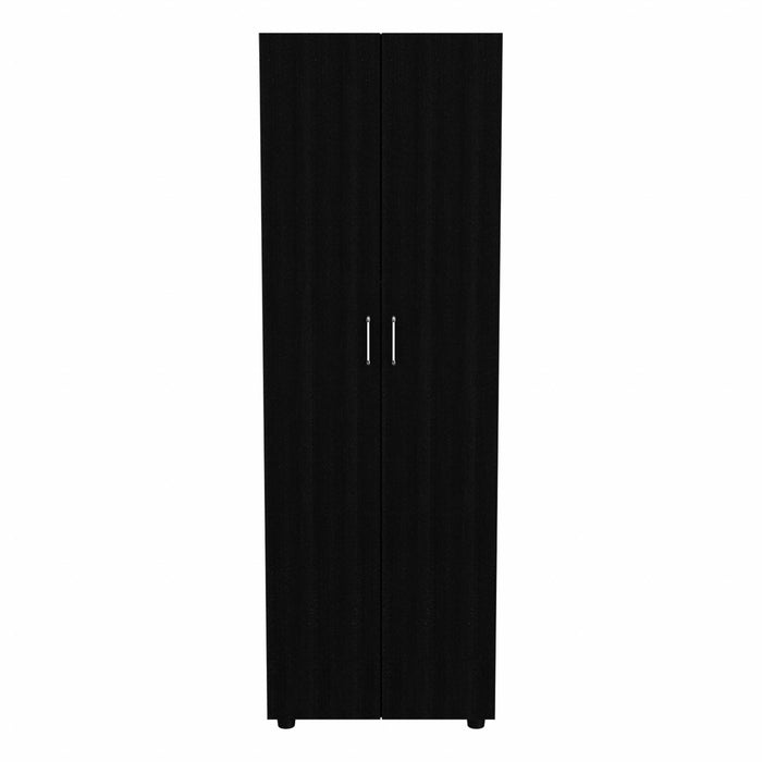 Tall Two Door Closet - Black