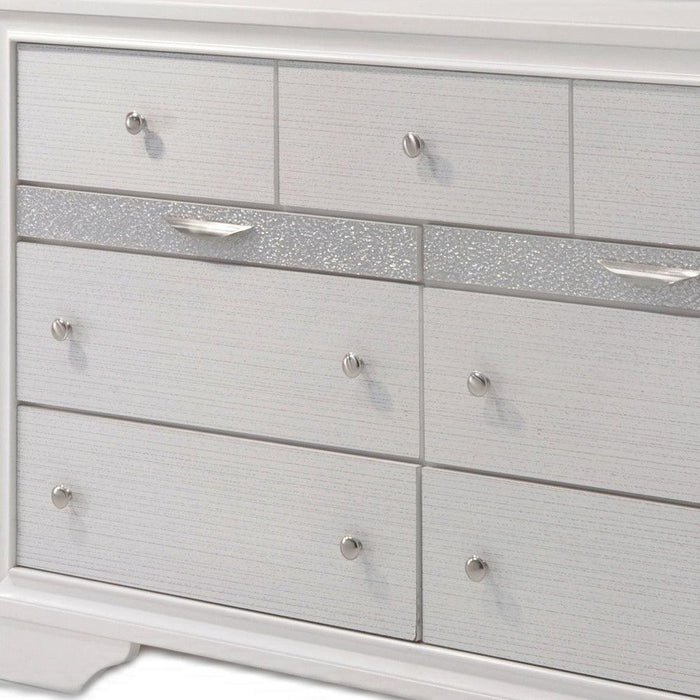 Nine Drawer Triple Dresser - White