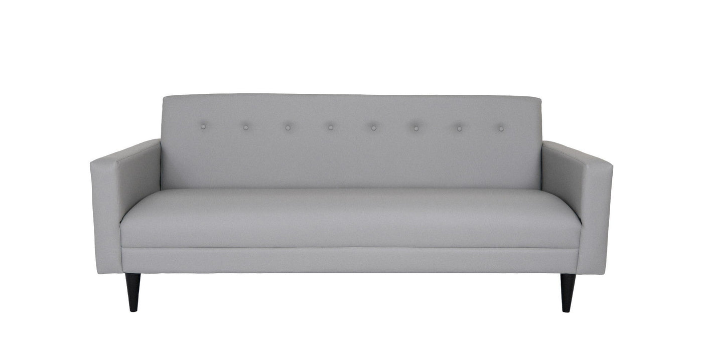 Faux Leather Sofa With Black Legs - Gray