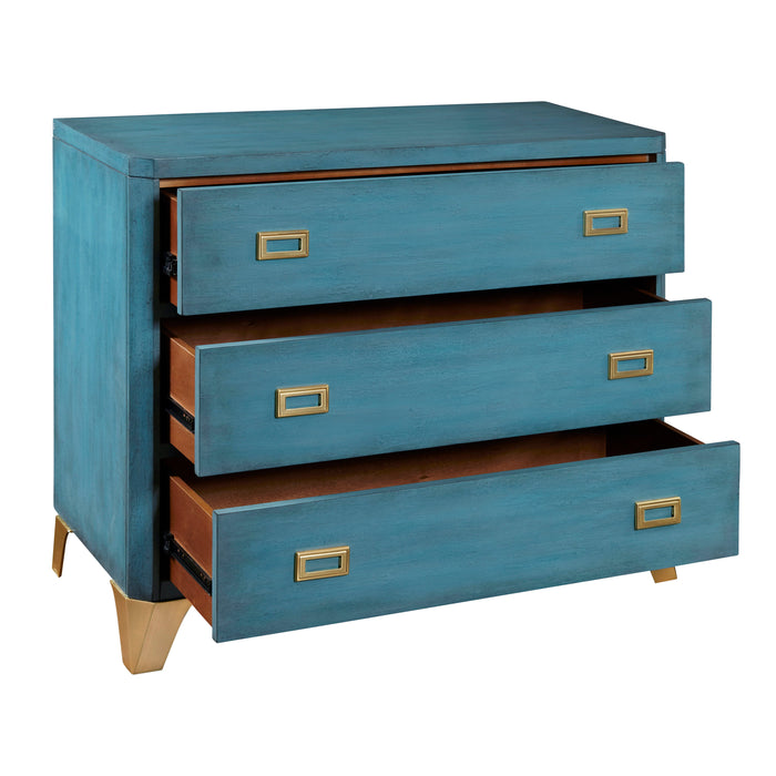Pulaski Accents - Three Drawer Turquoise Blue Accent Chest - Blue