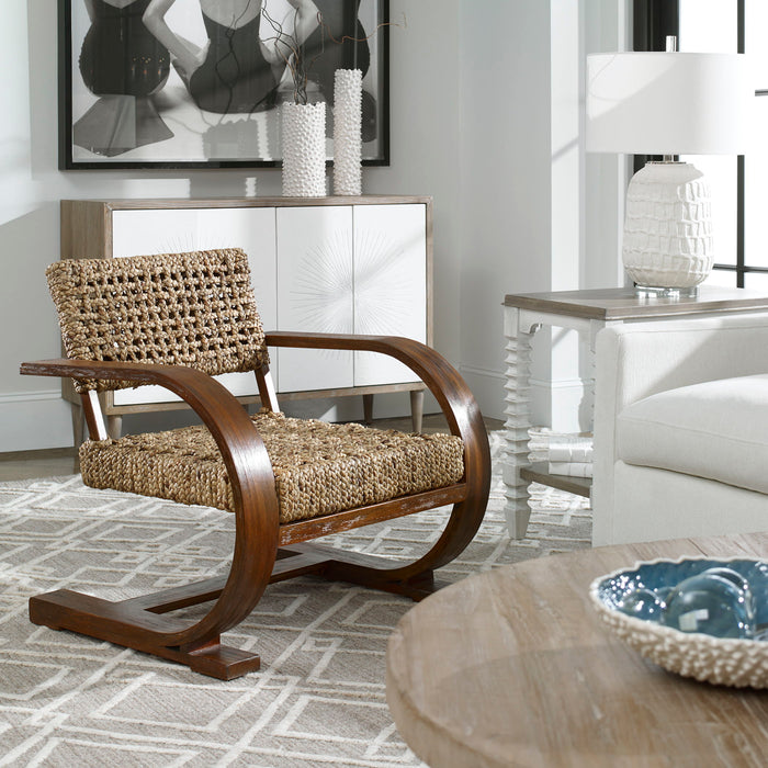 Rehema - Natural Woven Accent Chair - Beige