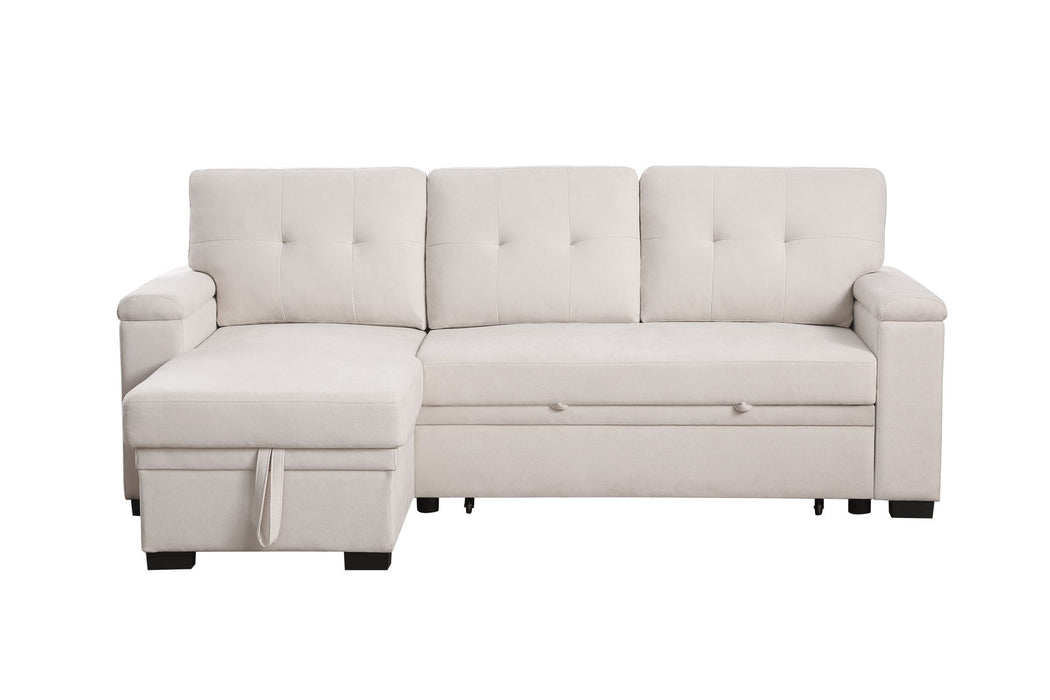 Lucca II - 84.5"W Reversible Sleeper Sectional Sofa with Storage Chaise