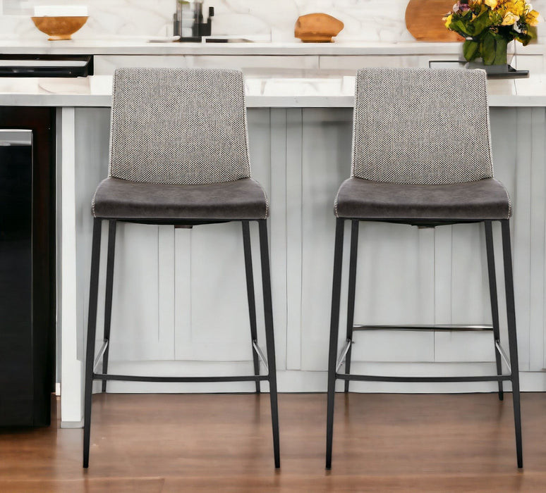 Low Back Counter Height Bar Chairs (Set of 2) - Gray / Black