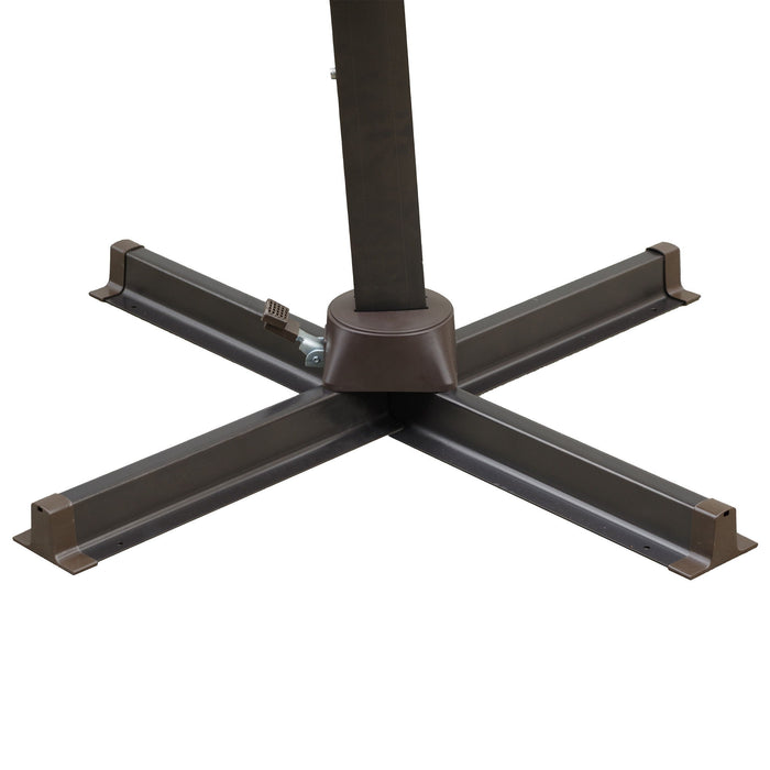 Polyester Square Tilt, Cantilever Patio Umbrella With Stand - Dark Gray