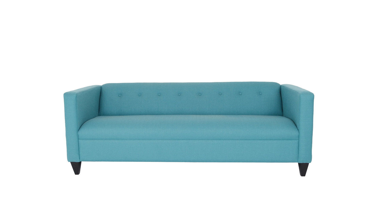 Polyester Sofa With Black Legs - Teal Blue