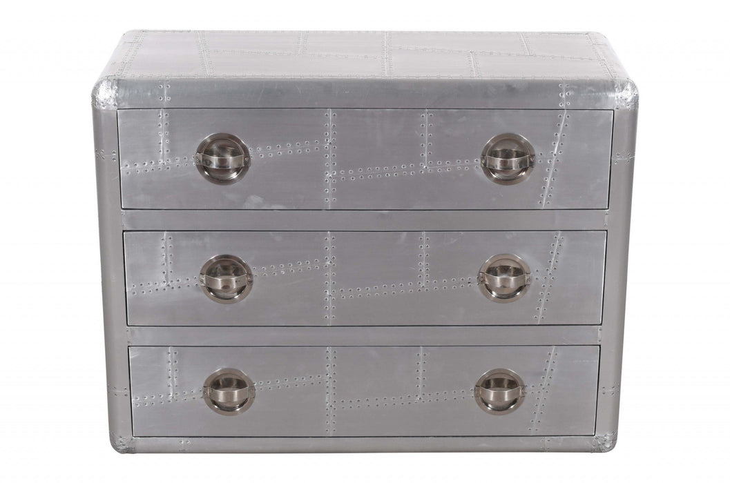 Three Drawer Dresser - Silver