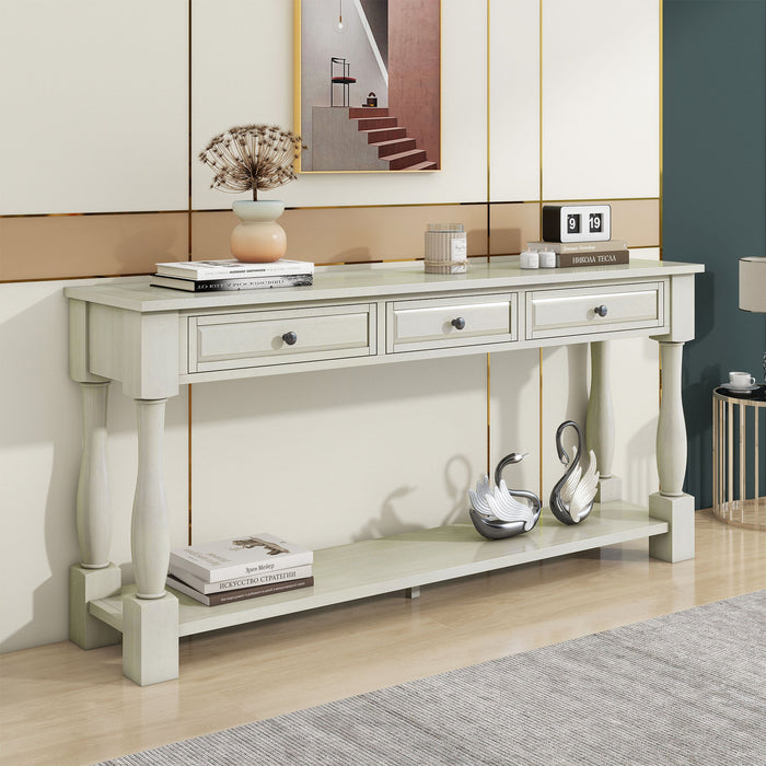 Console Table Long Console Table With Drawers And Shelf For Entryway, Hallway, Living Room