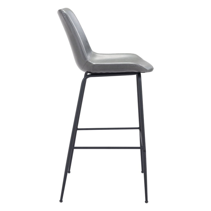 Steel Low Back Bar Height Bar Chair - Gray / Black