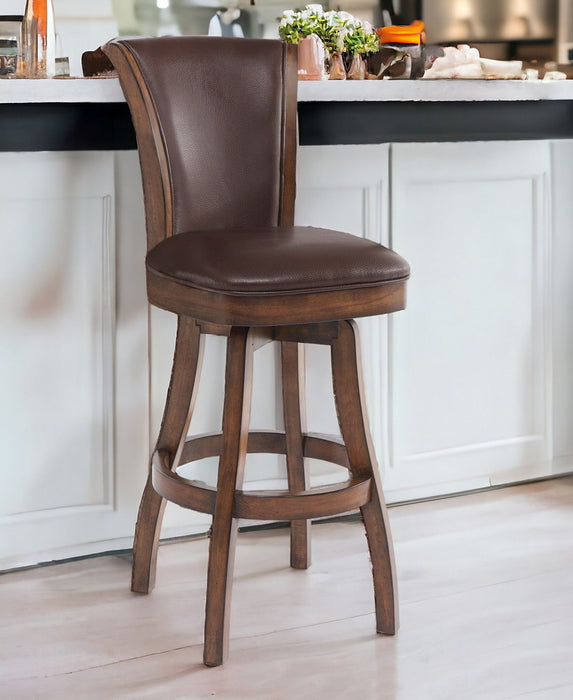 42" Swivel Counter Height Bar Chair - Brown / Chestnut