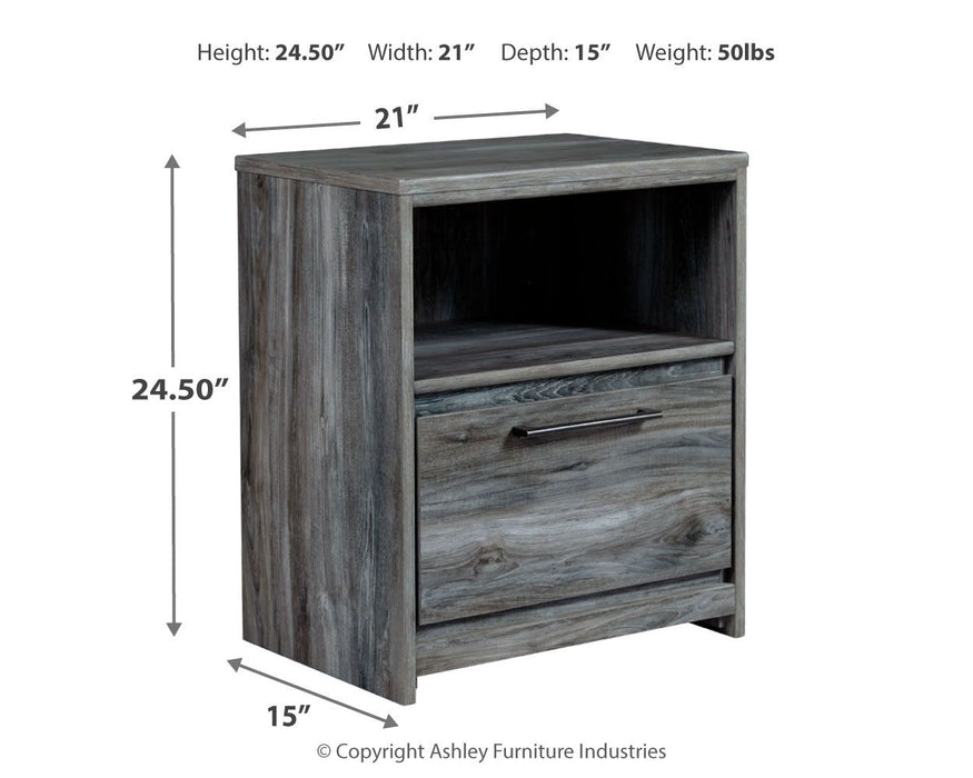 Baystorm - Gray - One Drawer Night Stand