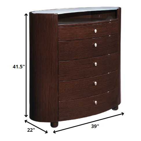 Solid Manufactured Wood Chest - Brown