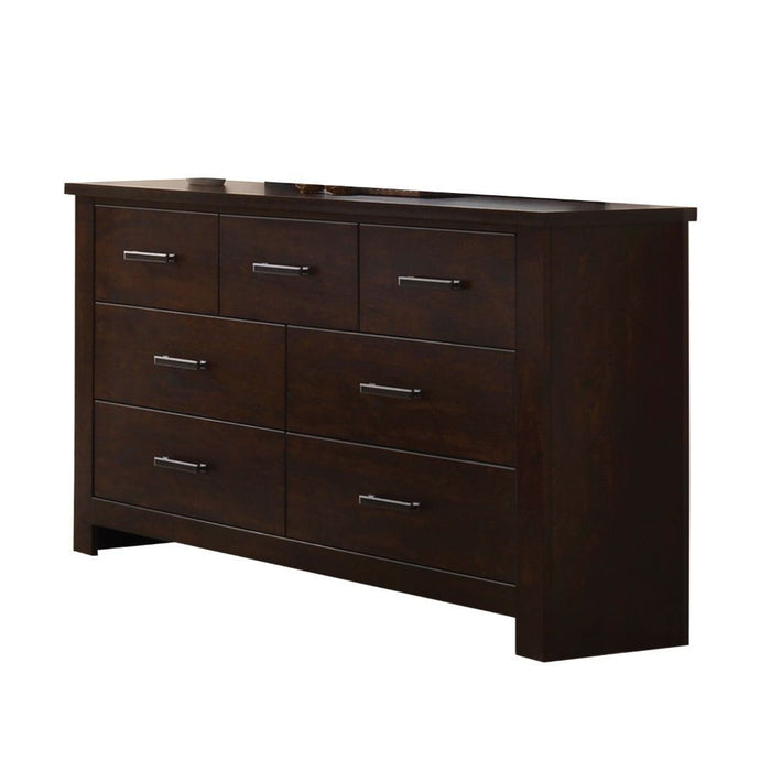 Seven Drawer Double Dresser - Mahogany