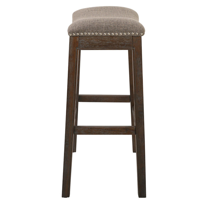 Solid Wood Backless Bar Height Bar Chair - Taupe / Brown