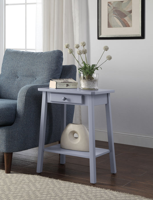 Kaife - Accent Table With Display And Utility Function - Gray