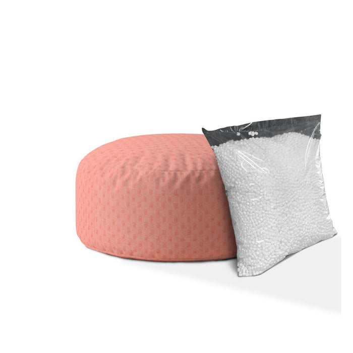 Polyester Round Pouf Cover - Pink