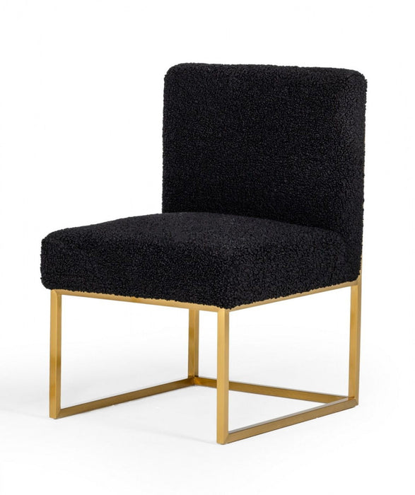 Solid Color Parsons Chair (Set of 2) - Black / Gold