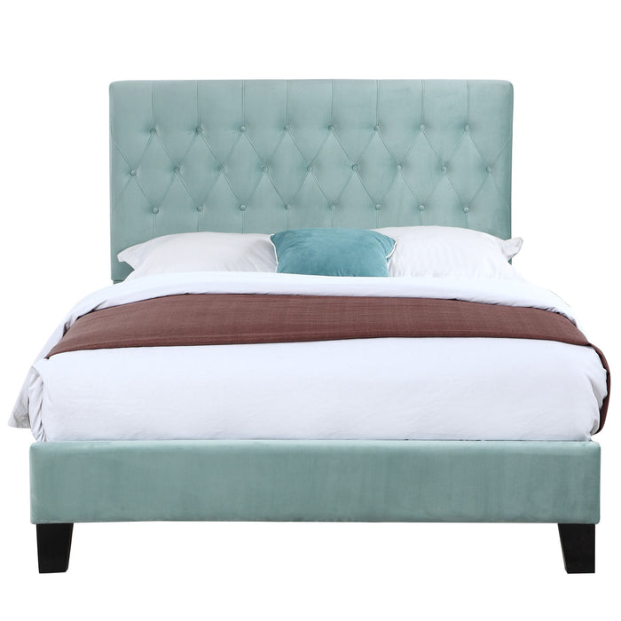 Amelia - Upholstered King Bed - Light Blue