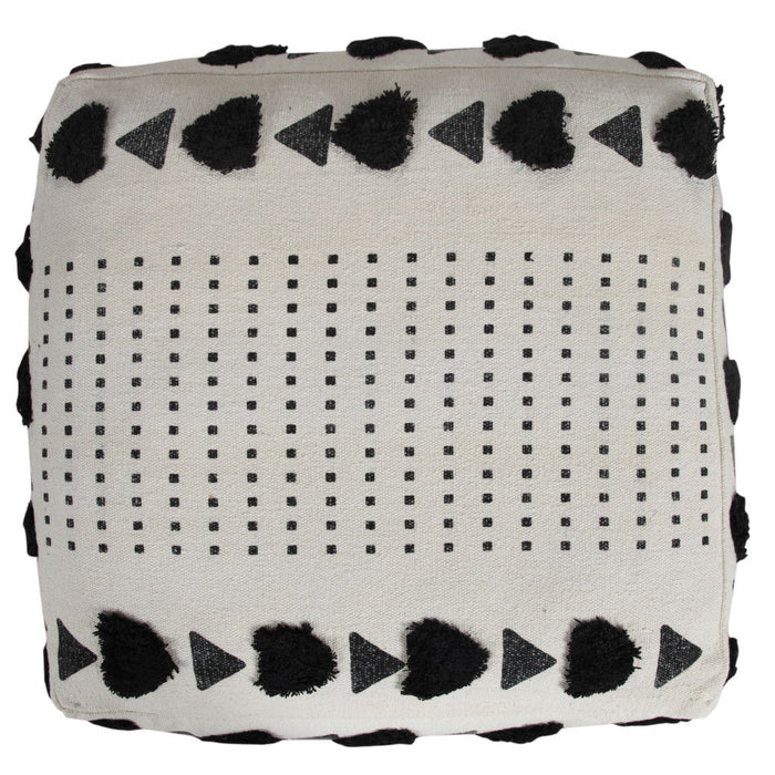 Cotton Ottoman Square - White