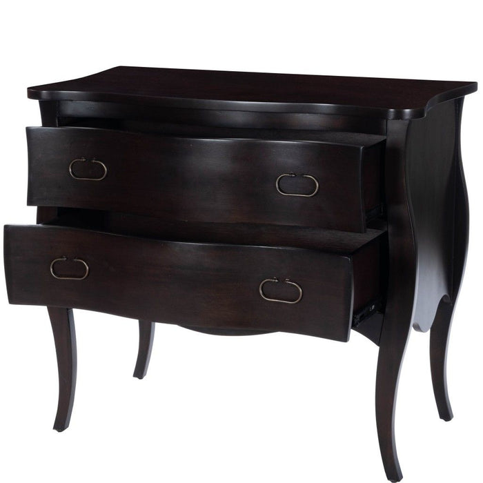 Solid Wood Two Drawer Chest - Brown