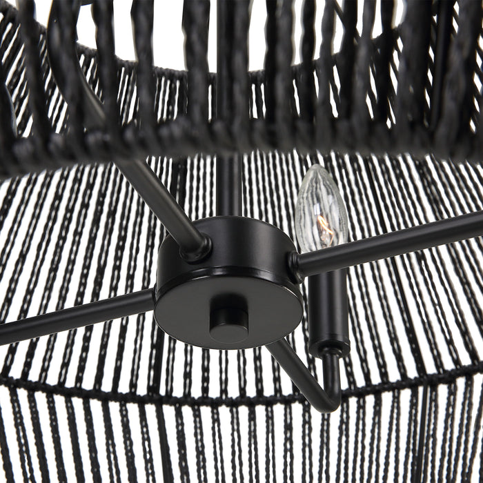 Suva - 4 Light Rope Pendant - Black