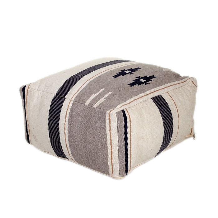 Pouf - Aztec Gray Navy / Beige