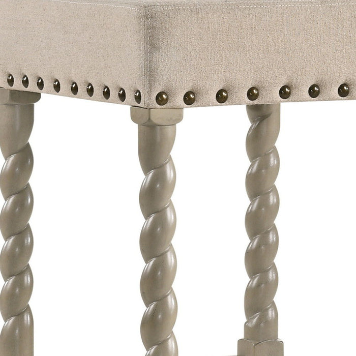 Backless Bar Height Chair With Footrest 30" - Cream And Gray