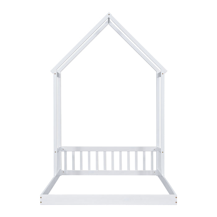 House-Shaped Roof Headboard Floor Bed, (Without Slats)