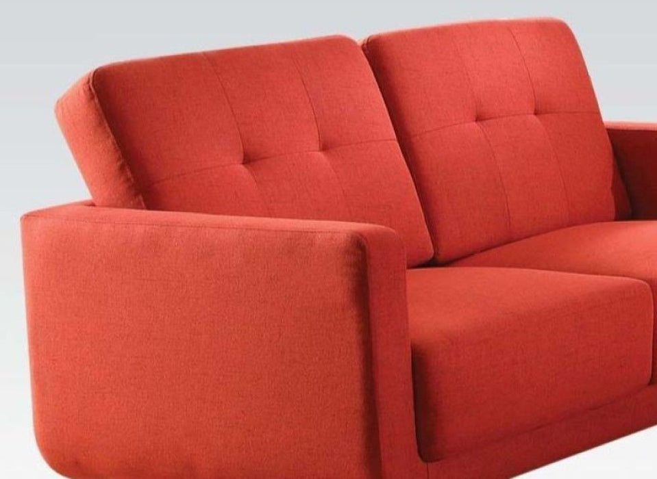 Linen Loveseat - Red