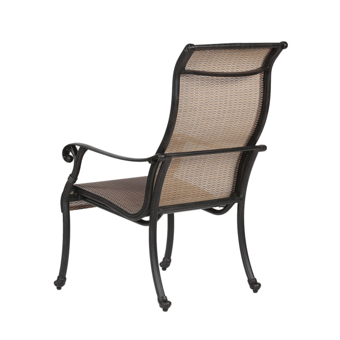 Patio Outdoor Sling Patio Chairs With Aluminum Frame, All-Weather Furniture (Set of 2) - Bronze