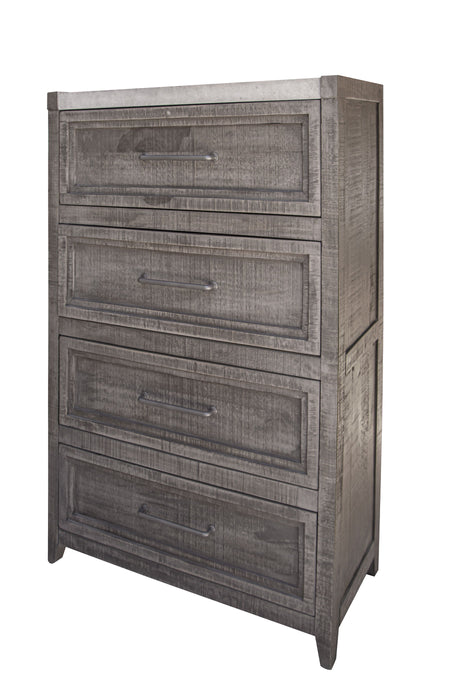 Solid Wood 4 Drawer Chest - Gray